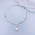 wholesale S925 Sterling Silver Geometric Five-Pointed Star Bracelet, Ins Style, Personalized Design, Versatile Daily Wear Women's Best Friend Jewelry-0-0