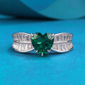 wholesale 925 Sterling Silver Full Diamond Vintage Style Replica Emerald 7*7mm Heart-shaped Ring for Dropshipping by Zhuozhifang Live-0-0