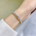 wholesale 18K Gold Plated Sterling Silver with High-Carbon Diamonds, Mu Jing Jewelry New 4mm Full Diamond Bracelet-0-3