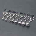 wholesale 990 sterling silver men's and women's Korean-style fashion minimalist smooth round bead white gold-plated small stud earrings jewelry wholesale-0-2