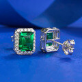 wholesale S925 Sterling Silver European and American New Vintage Cultivated Emerald Cut 6*8 Summer Versatile Women's Jewelry Live Stream-0-3