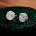 S925 Silver Moissanite Straight Row Round Earrings-0-0