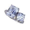 wholesale S925 Silver Zhuo Zhifan New 8*10mm Simulated Diamond Rectangular Ring, Bold and Fashionable Cross-Border European and American Style-0-4