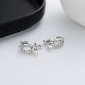 wholesale S925 Sterling Silver Creative Zipper Design Ear Clasp, Fashionable and Trendy Vintage Rayli Street Style Magazine Photo Shoot Earrings-0-1