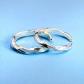 wholesale 925 Sterling Silver Minimalist Möbius Couple Ring for Women, Irregular Small Wave Design Matching Band for Men, Open Ring for Students-0-0