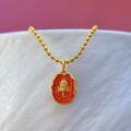 wholesale Gold-plated S925 ancient silver enamel Ganesh pendant conch safe and sound charm dangle DIY bracelet cord-0-3