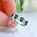 wholesale S925 Silver New Style Zircon White Green Diamond European and American Fashion Wholesale Ring for Women-0-2
