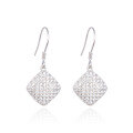 wholesale S925 Sterling Silver Korean New Minimalist Style Geometric Diamond-shaped Earrings with Crystal Accents for Women-0-4