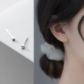 wholesale S925 Sterling Silver Mini Student Earrings for Healing Ear Piercing Small Square Studs Women's Unique Personalized Accessories G7508-0-1