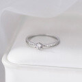 wholesale S925 Sterling Silver Fresh and Sweet Ins Style Niche Design Exquisite Diamond-Claw Setting Ring R02504-0-2