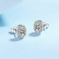 wholesale S925 Sterling Silver High-Quality 1-Carat Moissanite Fashion Minimalist Niche Luxury Stud Earrings Ready to Ship Wholesale-0-1