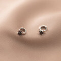 wholesale S925 Sterling Silver Mini Diamond Studded Ear Clasp Korean Style Elegant Single Diamond Unisex Ear Cartilage Hoop M00329-0-2