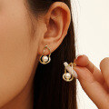 wholesale S925 Sterling Silver Irregular Geometry Pearl Earrings, Wholesale of Minimalist Niche Design Earrings-0-2