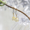 wholesale S925 Sterling Silver Gold Plated Two-Tone Dunli Jewelry Swallow Desert Citrine Earrings, Spring New Arrival, Versatile Fashion Earrings-0-3