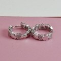 wholesale 925 Sterling Silver Zirconia Sweet Heart Inlaid Diamond Versatile Micro-Set Fashion High-End Sense Luxury Niche Cross-Border Hoop Earrings-0-1