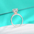 wholesale S925 Sterling Silver Moissanite Ring with Two-Tone Heart Holding Flower Band, Light Luxury Simulated Diamond Ring for Cross-Border Live Streaming Wholesale-0-0