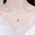 S925 Sterling Silver 1ct D Color Moissanite Bow Pendant Necklace-0-2