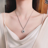 wholesale S990 Silver Ethnic Style Bagua Diagram Design Six-Character Mantra Prajna Paramita Heart Sutra DIY Pendant-135PM/B single pendant about 6.5g