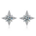 S925 Sterling Silver Moissanite Snowflake Diamond Earrings-0-3