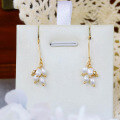 wholesale S925 Silver Plated 14k Gold Spring New Arrival Fashion OL Simple and Versatile Freshwater Pearl Earrings-0-3