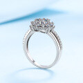 wholesale Pt950 gold plated S925 sterling silver ring with 1-carat moissanite empty setting for women-0-2