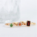 wholesale Wholesale of Spring New Arrivals Jewelry: 9K Gold French Retro Light Luxury Lab-Grown Emerald Ring-0-0