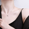 S925 Silver Necklace with Moissanite Pendant, Planet Design-0-2