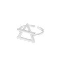 wholesale S925 Sterling Silver Geometric Triangle Textured Open Adjustable Ring, Korean Version INS Minimalist Niche Design Versatile for Women-0-5