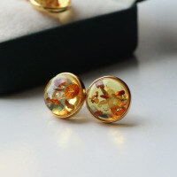 wholesale S925 Silver Minimalist and Elegant Natural Flower Amber Steamed Bun Stud Earrings Live Streaming Supply Chain-Natural Amber Bun Earrings 925 Silver