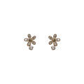wholesale S925 Sterling Silver Fresh and Sweet Ins Style Niche Design Exquisite Full Diamond Small Flower Ear Studs M06259-0-4