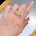 wholesale S925 Silver Gold-Plated Polished 50 Ring for Women,Ins Style Ring Loop,2023-0-3