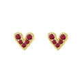 wholesale S925 Sterling Silver Women's Heart Earrings With Colorful Zircon,。-0-6