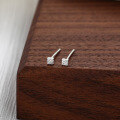 wholesale 925 Sterling Silver Small Square Stud Earrings Minimalist Tiny Ear Bone Studs For Cartilage Piercing Healing-0-3
