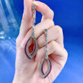wholesale Metal blue contrasting design fashionable long tassel hollow earrings for women, new 2023-0-3
