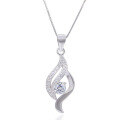 wholesale 925 Sterling Silver Women's Fashion Korean-style Luxury Waterdrop Pendant with Inlaid Diamond Zircon Heart Necklace Wholesale Manufacturer-0-4