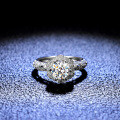 925 Sterling Silver Moissanite Six-Prong Women's Ring, Fashion Snow-Themed Jewelry Factory TikTok Live-0-1