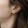 wholesale S925 Sterling Silver Japanese Korean Small Fresh Cute Little Bee Stud Earrings with Zircon for Women, Versatile Earrings for Wholesale-0-1
