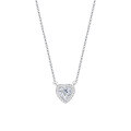 wholesale S925 Sterling Silver Wholesale Light Luxury Romantic Heart Necklace, Small Design Exquisite Heart-Shaped Moissanite Pendant Necklace-0-4