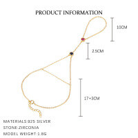 wholesale S925 Sterling Silver Turquoise Bracelet With Zirconia, Fashionable And Minimalist Hand Accessory-L890-Gold 925 Silver