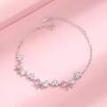 wholesale Metal material pink diamond bow zircon bracelet new designsenseheart princess style elegant bracelet gift-0-1