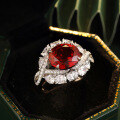 wholesale S925 silver ring with lab-grown 5ct ruby and premium royal blue sapphire in fine jewelry-0-1