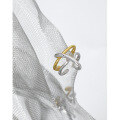 wholesale S925 Sterling Silver JT688 Korean Version Ins Minimalist Niche Design Versatile Double-Layer Cross-Open Adjustable Ring for Women-0-1