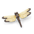 wholesale S925 Silver Designer Natural Gemstone Brooch Dragonfly Design Classical and Elegant with Peridot-0-6