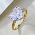 wholesale S925 Sterling Silver New Style High-End Zircon Inlaid Heart Shaped Fashion Versatile Elegant Proposal Ring-0-1