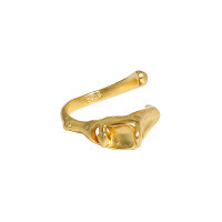wholesale S925 Sterling Silver Korean Version INS Niche Design Minimalist Versatile Irregular Textured Open Ring for Women-Korean K Gold [No. 15/Adjustable] Opening adjustable