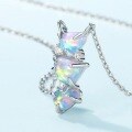 wholesale S925 Sterling Silver European and American New Fashion Versatile Iridescent Synthetic Opal Pendant Designer Necklace for Women Wholesale from Manufacturers-0-2