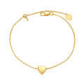 wholesale S925 sterling silver minimalist Korean-style heart-shaped adjustable bracelet for women, gold-plated heart charm gift, factory stock-0-0