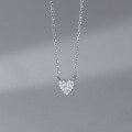 wholesale S925 Sterling Silver Fresh and Sweet Ins Style Niche Design Full Diamond Heart Necklace Y01647-0-2