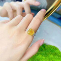 wholesale S925 Silver Ring, 14*14mm Cross-Border Minimalist Square Elegant Zircon Ring for Women-0-3
