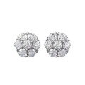 wholesale Metal: S925 Silver, European and American New Style Moissanite Full Set Flower Earrings, Hip-Hop Best Seller-0-4